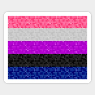 Gender Fluid Pride Pixel Flag Repeating Background Magnet